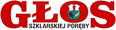 Logo gazety - napis Głos Szklarskiej Poręby z herbem gminy wpisanym w literę O