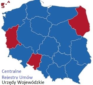 mapa Polski rejestry umów